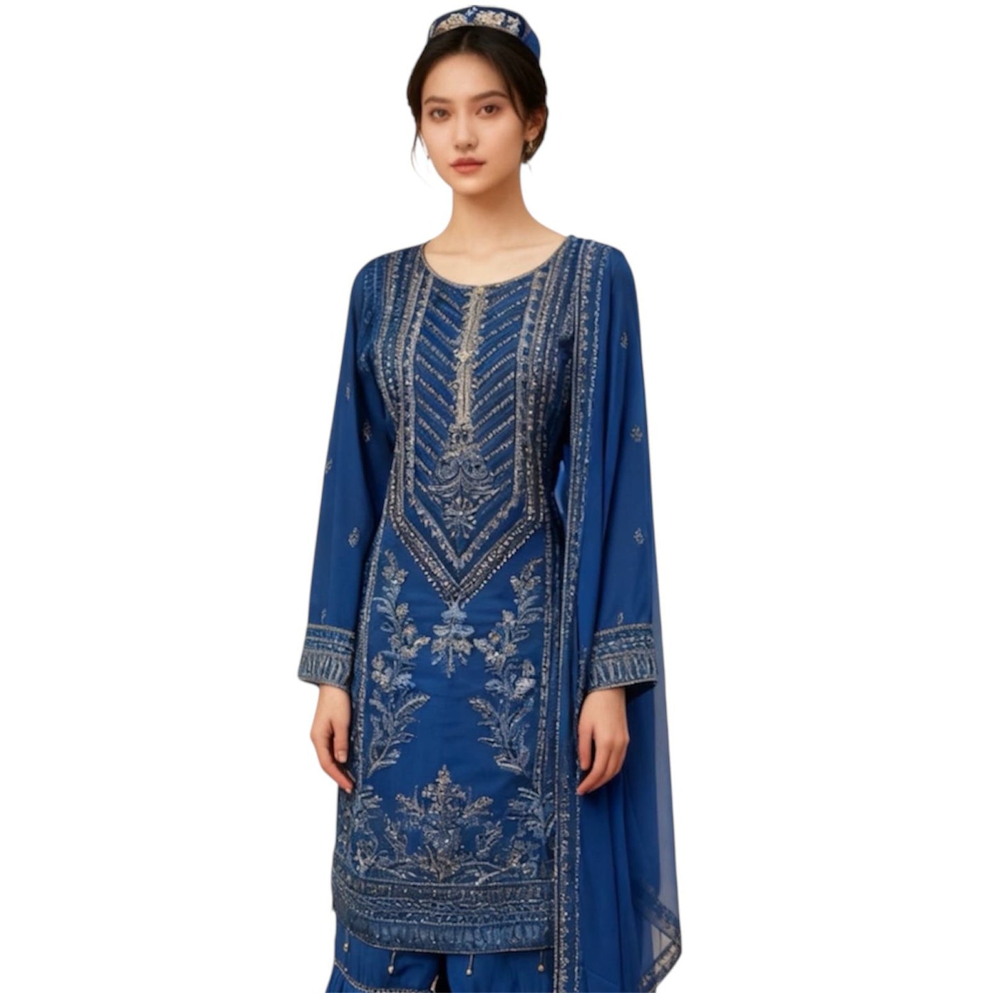 Womenswear Sharara Outfit with Embroidery and Stone Work, Long Sleeve for  Comfortable Lightweight Soft  Chiffon