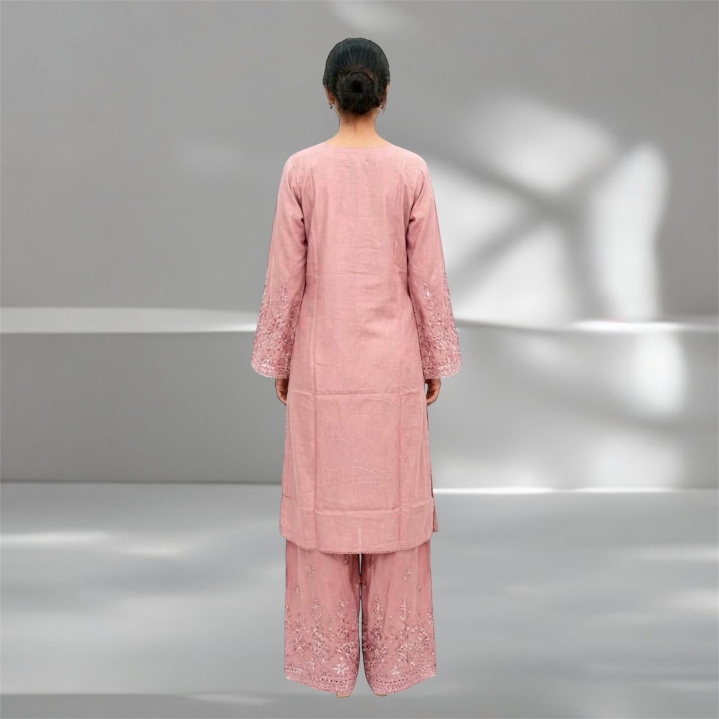 Ready Made Embroidered Sequins suit with Palazzo Trousers